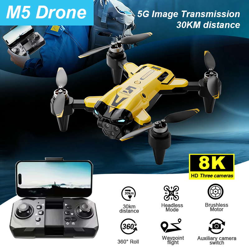 Drone Smart Rc Foldable - Drone Pintar M5 dengan Kamera, Motor