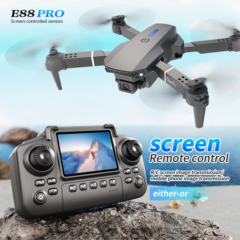 Drone Rc Fpv Pro - Drone E88 PRO Profesional dengan Layar