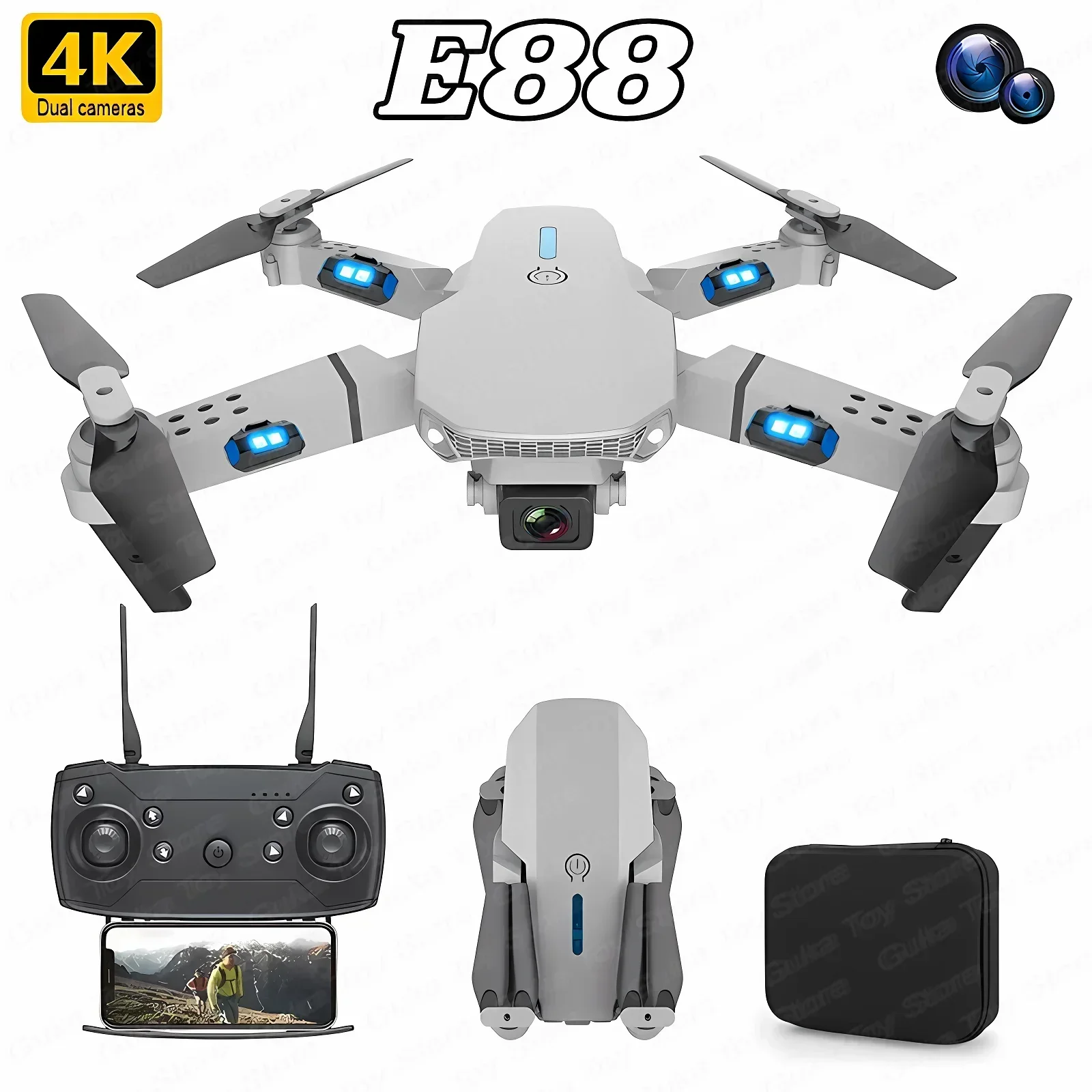 Drone Rc Fpv Pro - E88 Pro Drone FPV kamera sudut