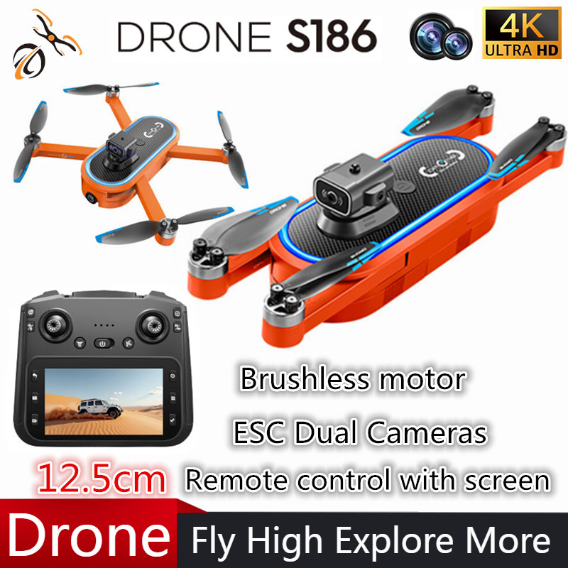 Drone 2025 S186 Profesional 4K - Drone Rc With Screen ulasan dan harga