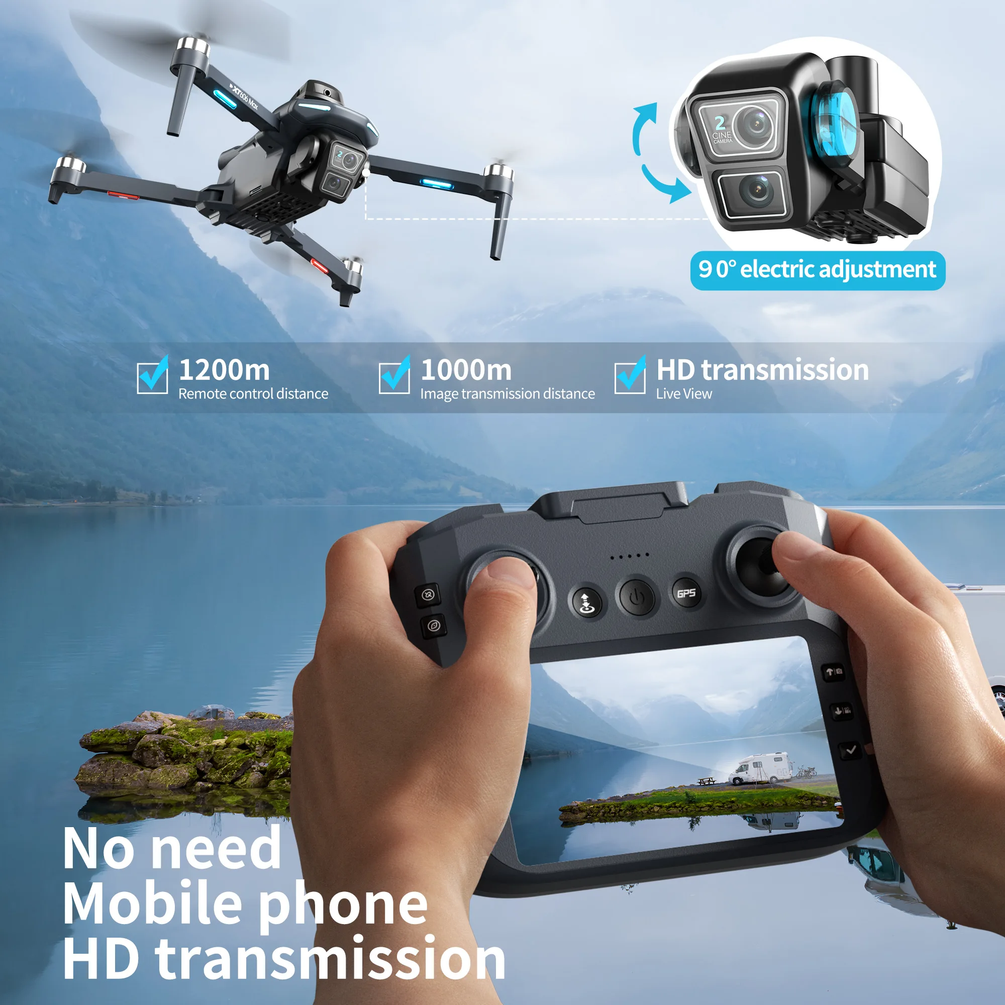 Drone Profesional XT606 Origin - Drone Ls Rc ulasan dan harga