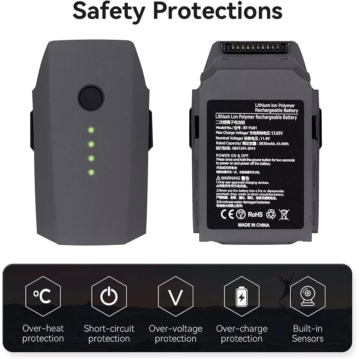 100% Asli 3830mah 11.4V untuk  - Drone Rcfpvpro ulasan dan harga