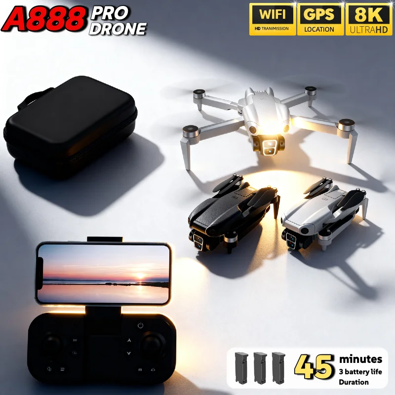 Quadcopter Lipat A888 Asli 8K  - Drone Smart Rc Foldable ulasan dan harga