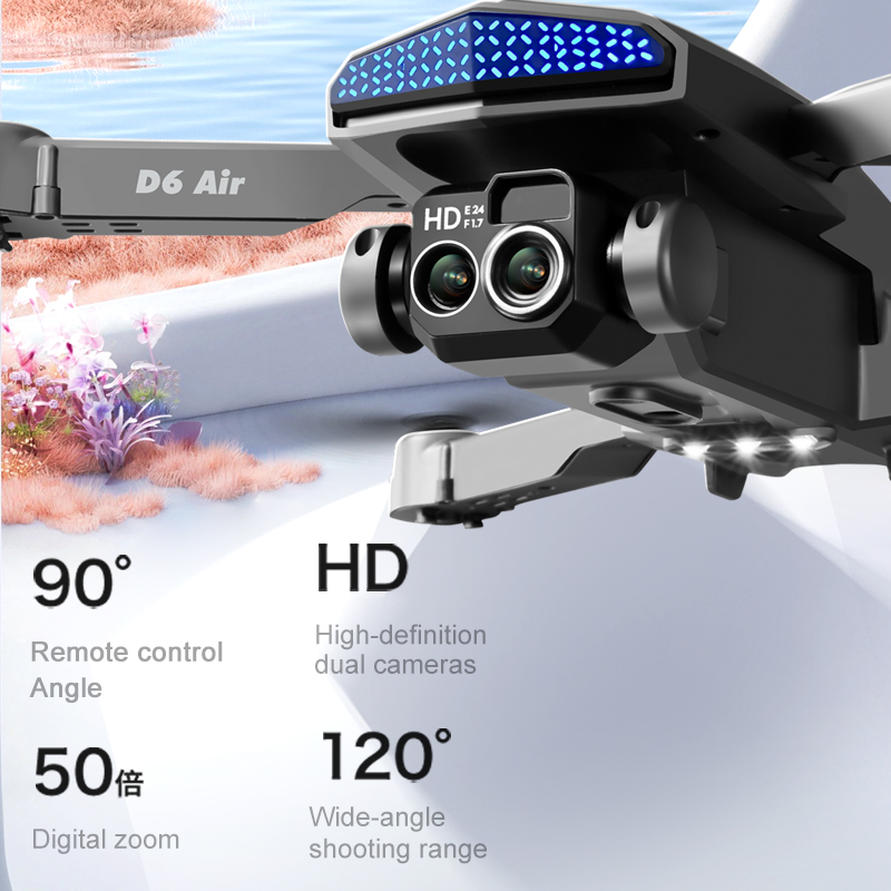 Drone Kamera Pintar D6 Air, Qu - Drone Smart Rc Foldable ulasan dan harga