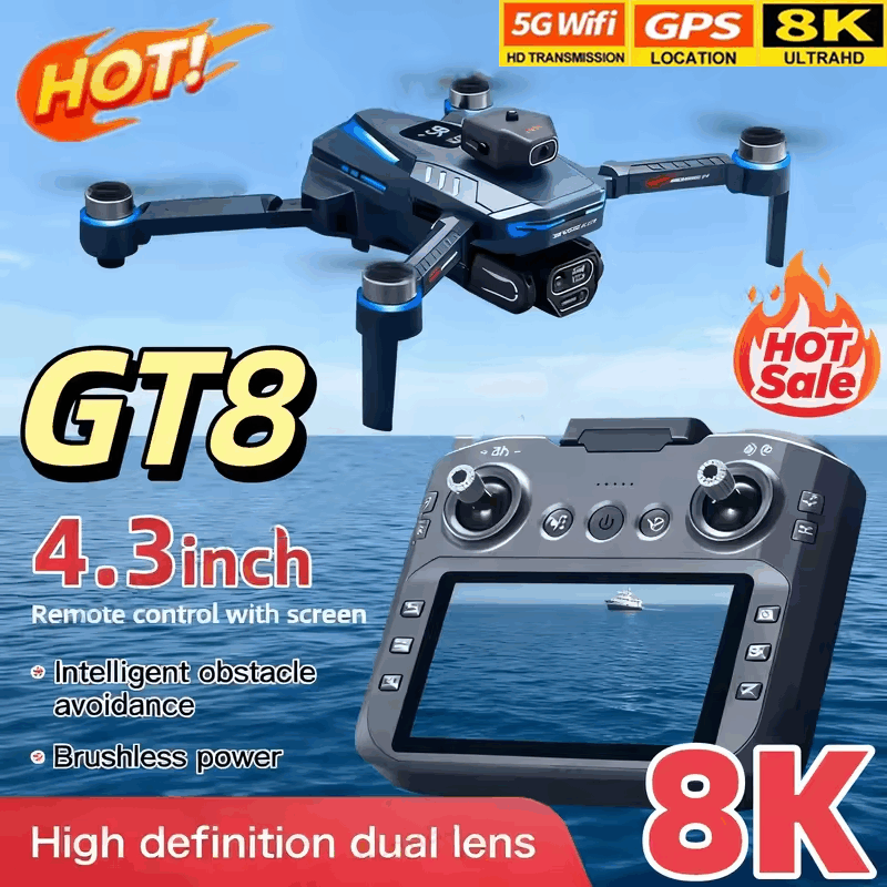 Drone GT8 Kamera 8K HD 5G WIFI - Drone Rc Price ulasan dan harga